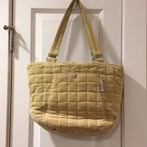 Tan corduroy shoulder bag